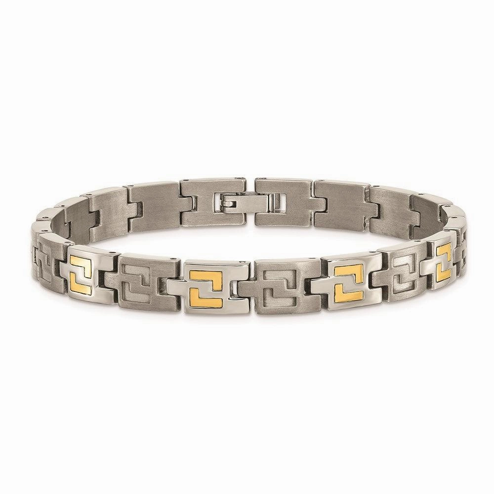 Titanium with 14k Inlay Accent Bracelet