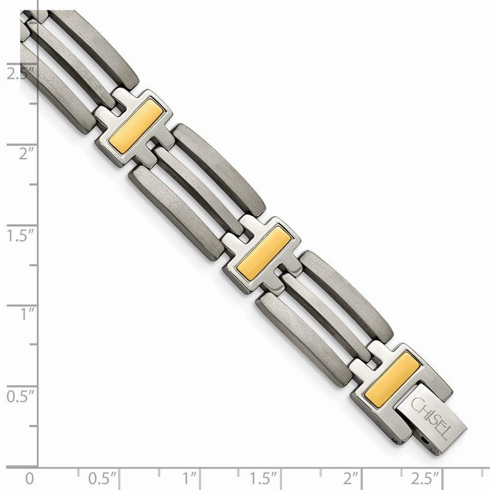 Titanium Yellow IP-Plated 8.5in Bracelet