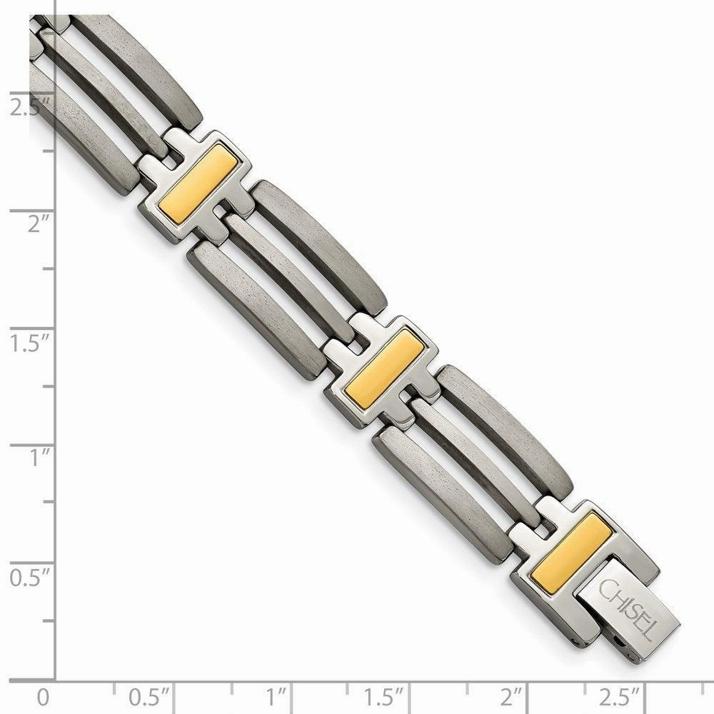 Titanium Yellow IP-Plated 8.5in Bracelet