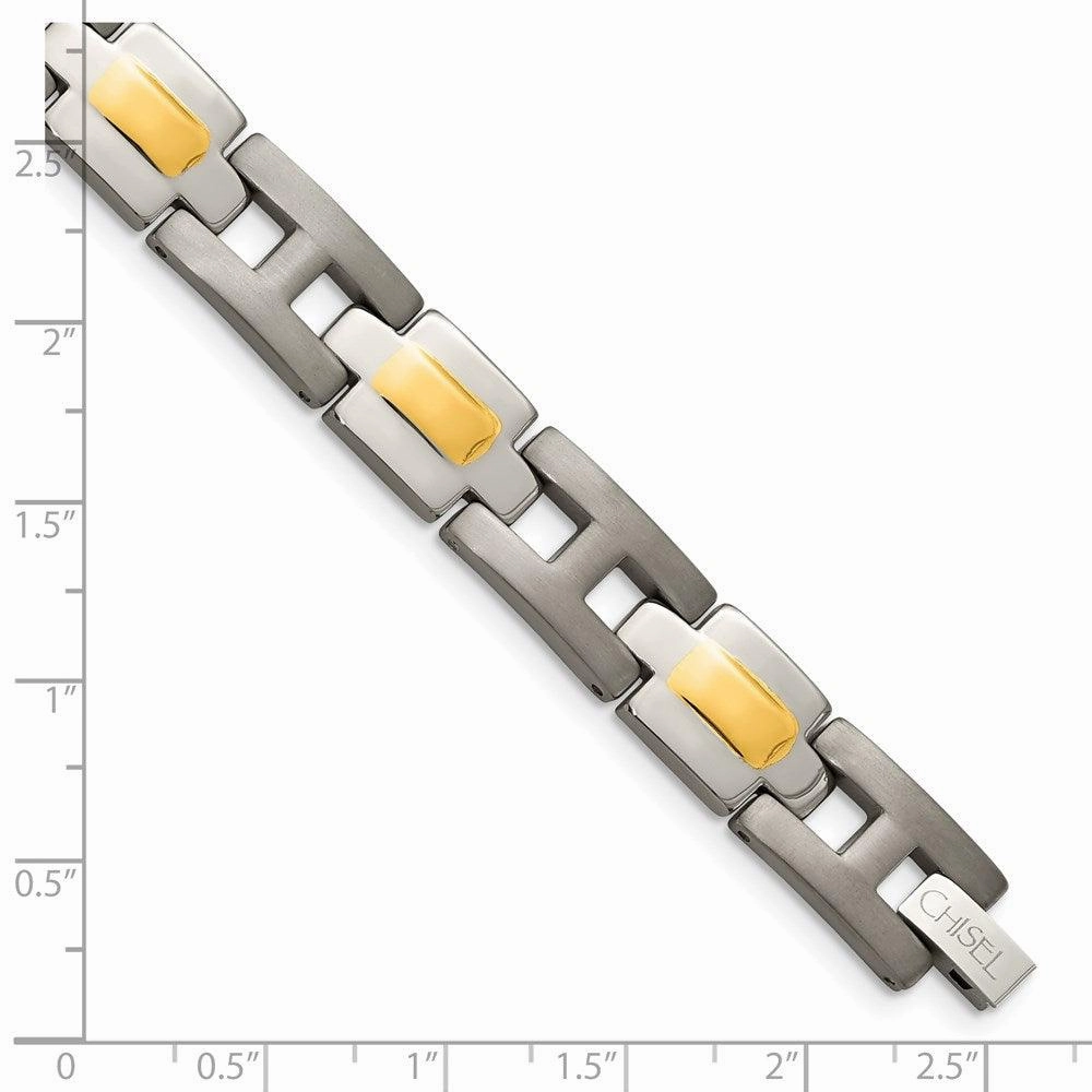Titanium Yellow IP-Plated 9in Bracelet