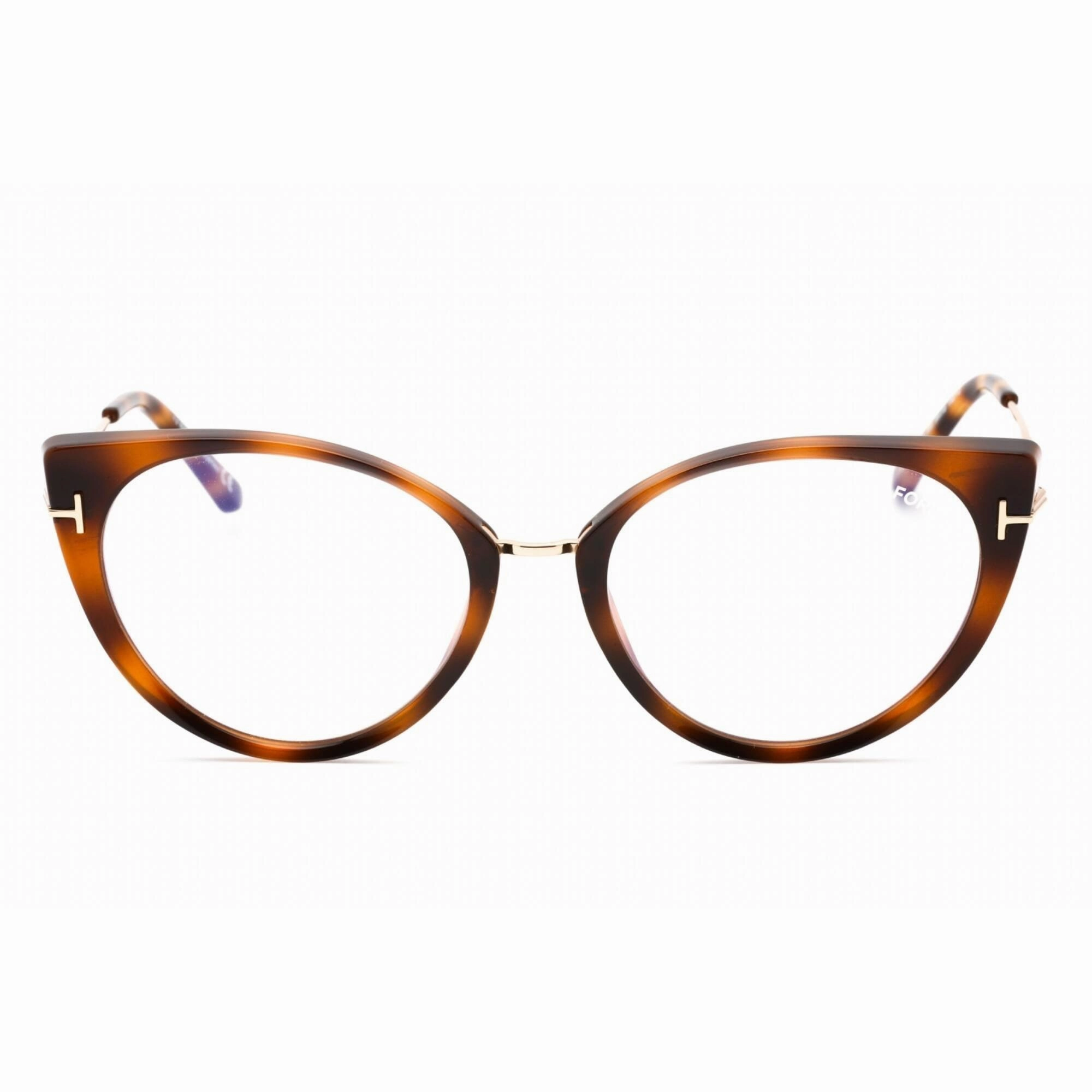 Tom Ford Women's Eyeglasses - Blonde Havana Plastic Cat Eye Frame | FT5815-B 053