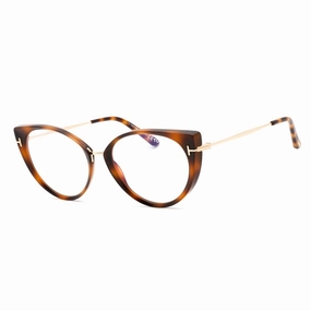 Tom Ford Women's Eyeglasses - Blonde Havana Plastic Cat Eye Frame | FT5815-B 053