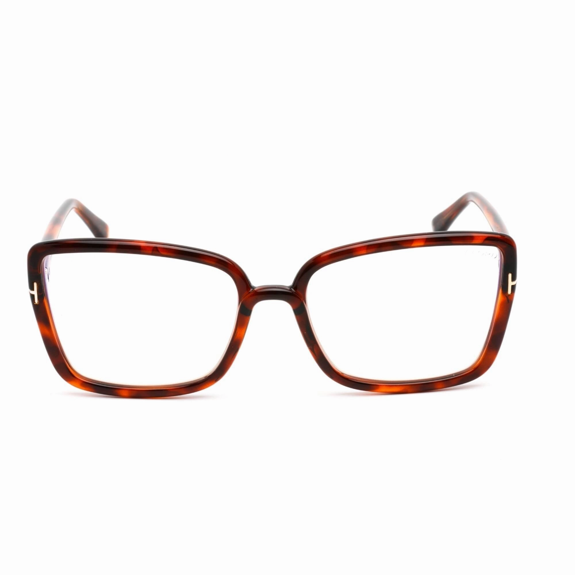Tom Ford Women's Eyeglasses - Butterfly Shape Red Havana Plastic Frame | FT5813-B 054