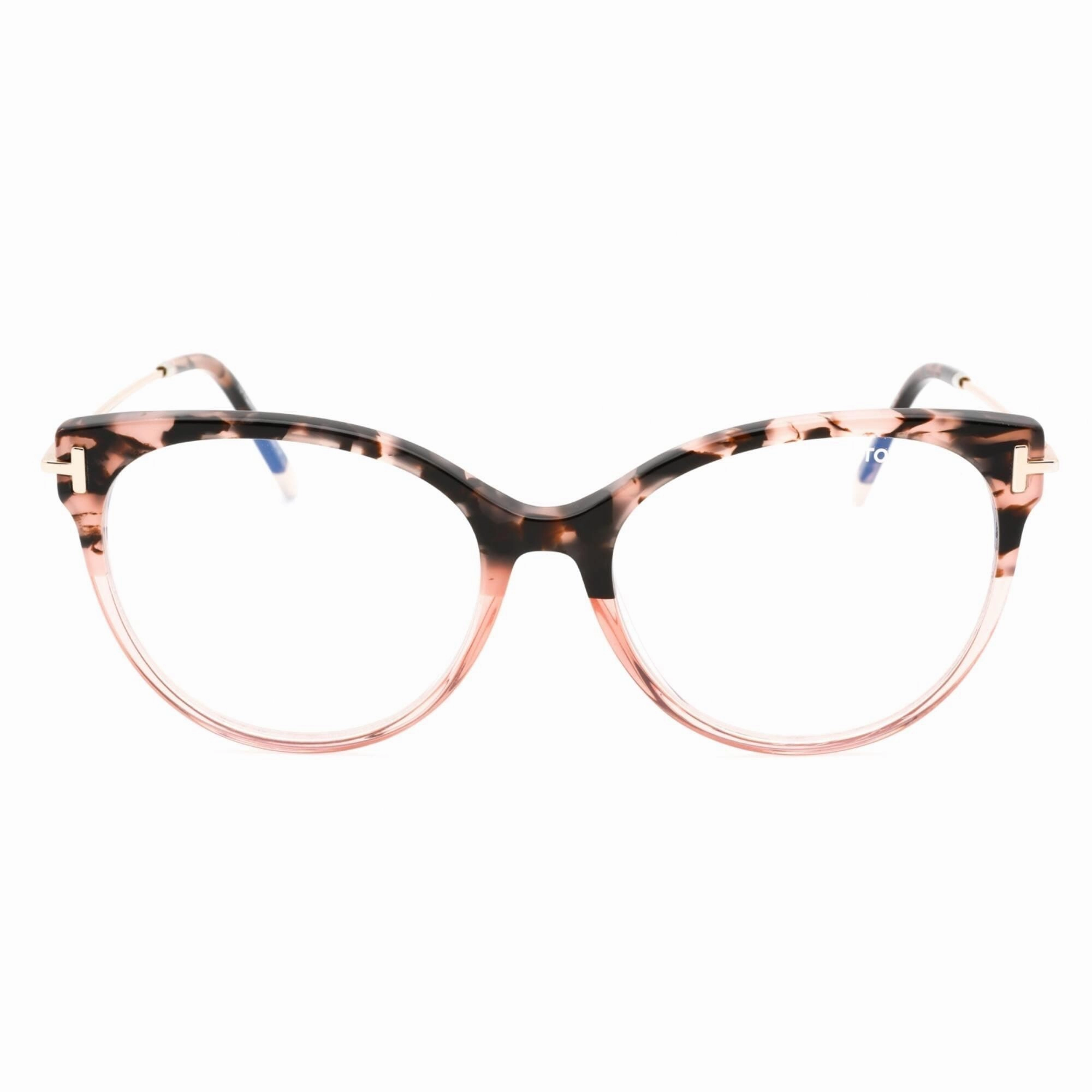 Tom Ford Women's Eyeglasses - Coloured Havana/Clear Plastic Cat Eye | FT5770-B 055
