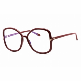 Tom Ford Women's Eyeglasses - Full Rim Oversized Burgundy Plastic Frame | FT5845-B 074