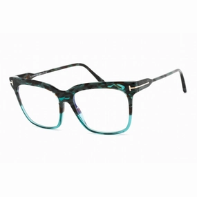 Tom Ford Women's Eyeglasses - Shiny Teal Plastic Square Shape Frame | FT5768-B 056