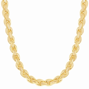 Unisex Necklace - 14K Gold Overlay Oval Linked Magnetic Clasp | BML-4094