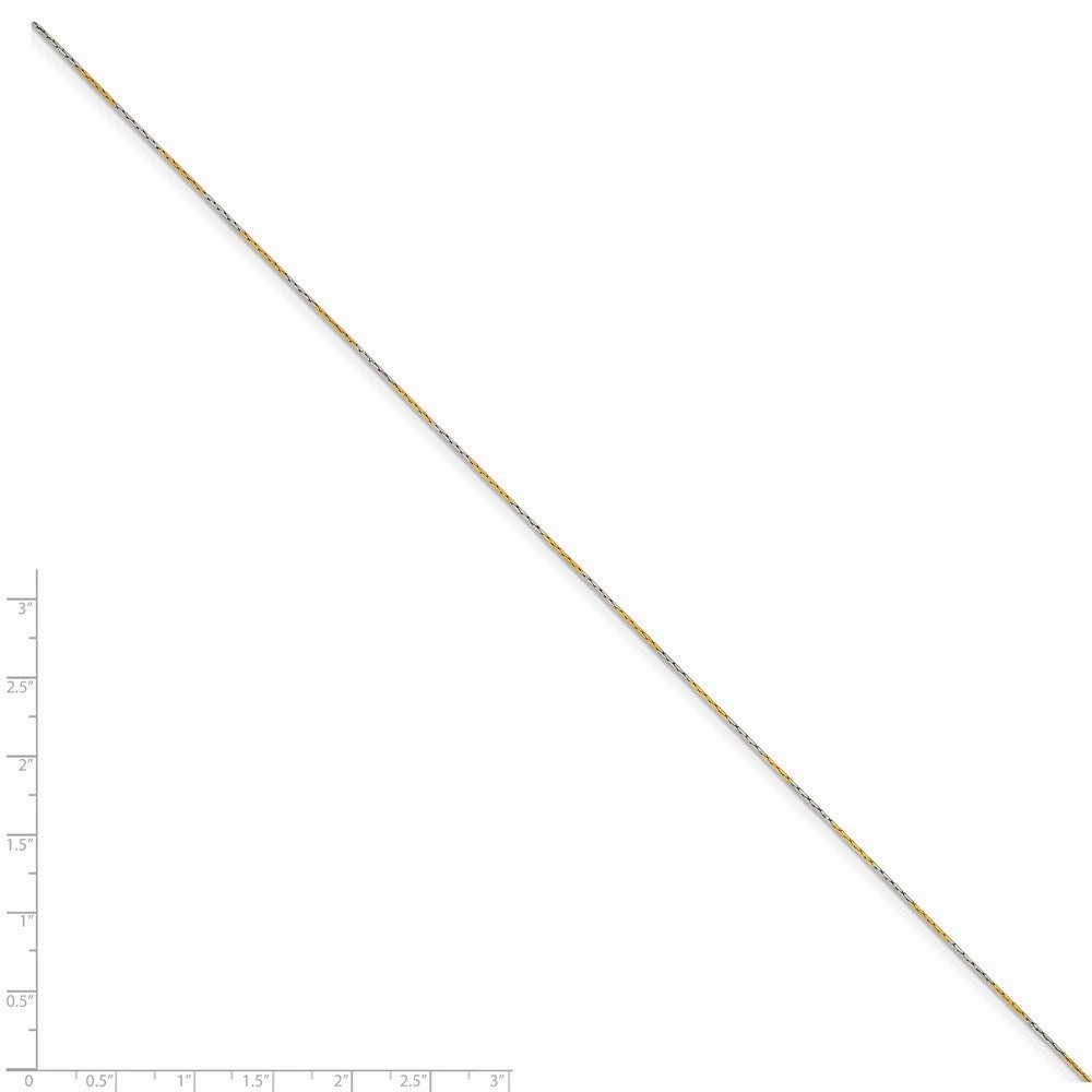 White & Yellow Rhodium over Brass 0.85mm 2 color plated Fancy Chain | SRN208