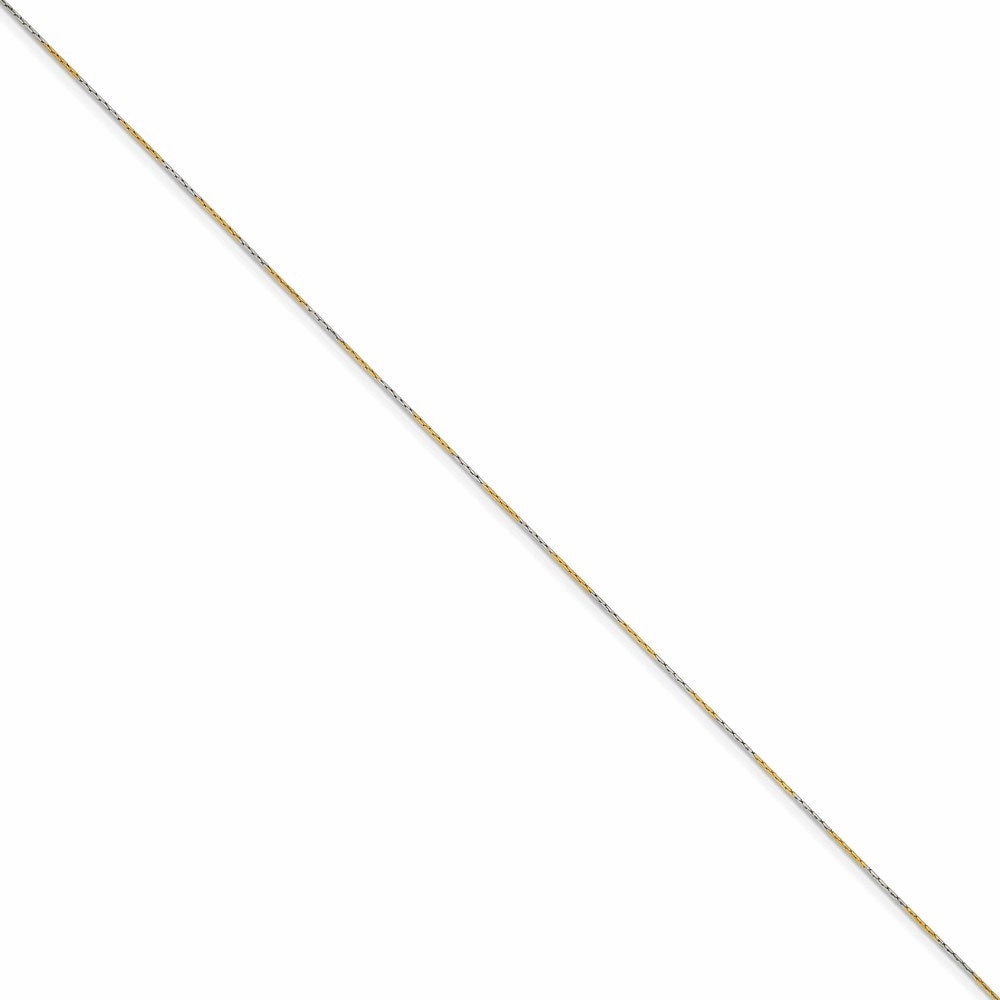 White & Yellow Rhodium over Brass 0.85mm 2 color plated Fancy Chain | SRN208