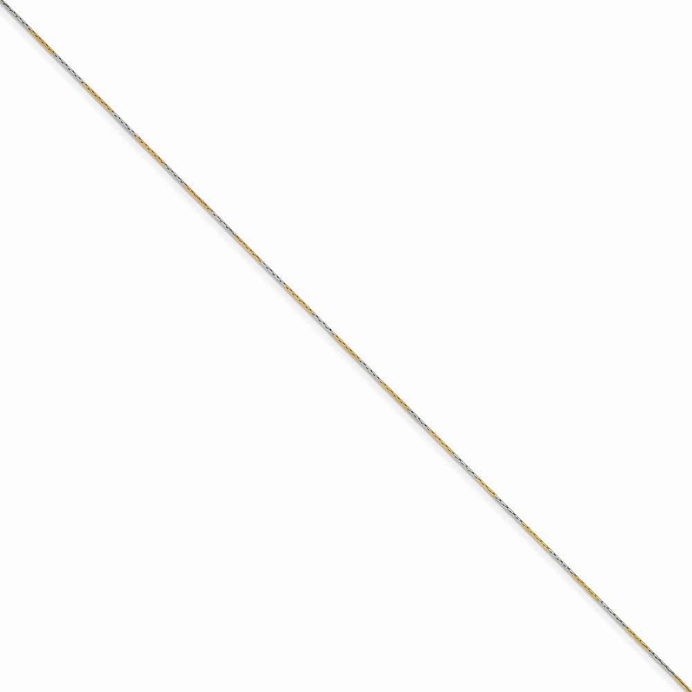 White & Yellow Rhodium over Brass 0.85mm 2 color plated Fancy Chain | SRN208