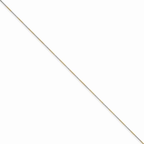 White & Yellow Rhodium over Brass 0.85mm 2 color plated Fancy Chain | SRN208