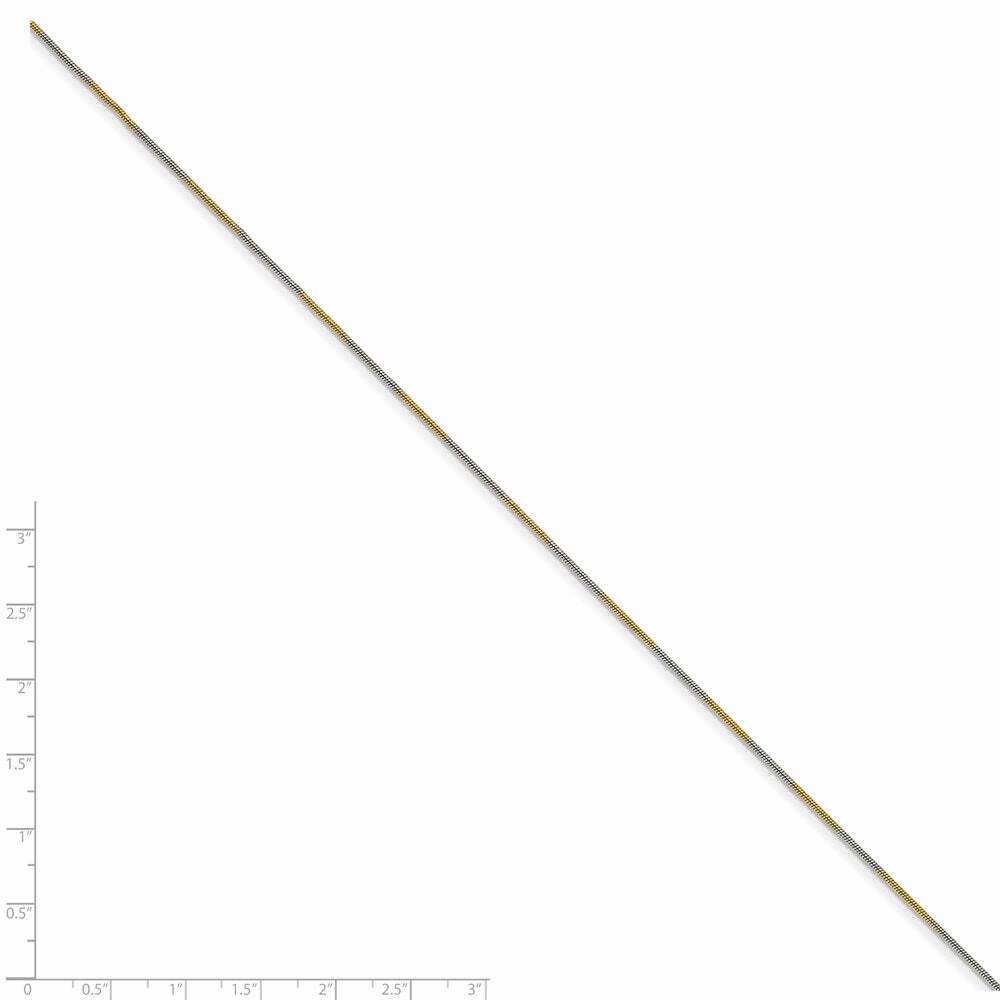 White & Yellow Rhodium over Brass 1.00mm 2 color plated Snake Chain | SRN209