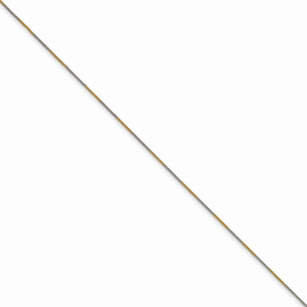 White & Yellow Rhodium over Brass 1.00mm 2 color plated Snake Chain | SRN209