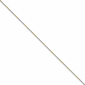 White & Yellow Rhodium over Brass 1.00mm 2 color plated Snake Chain | SRN209