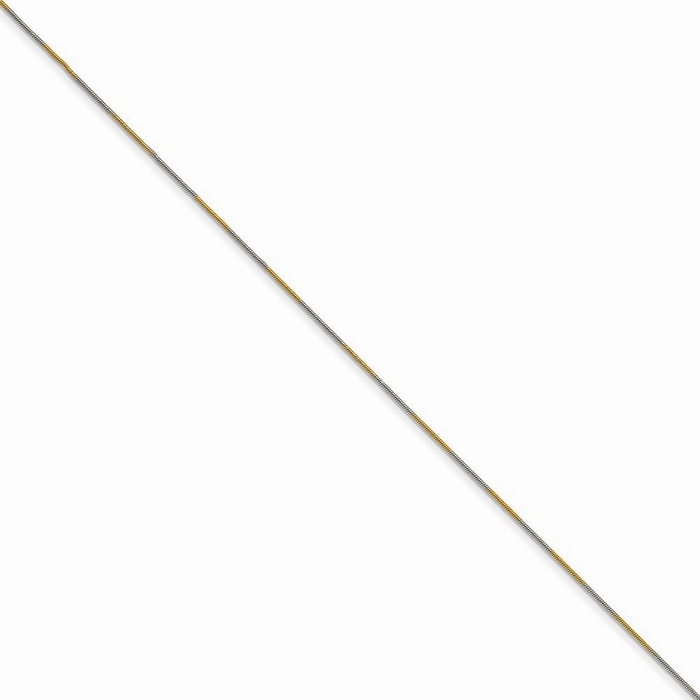 White & Yellow Rhodium over Brass 1.00mm 2 color plated Snake Chain | SRN209