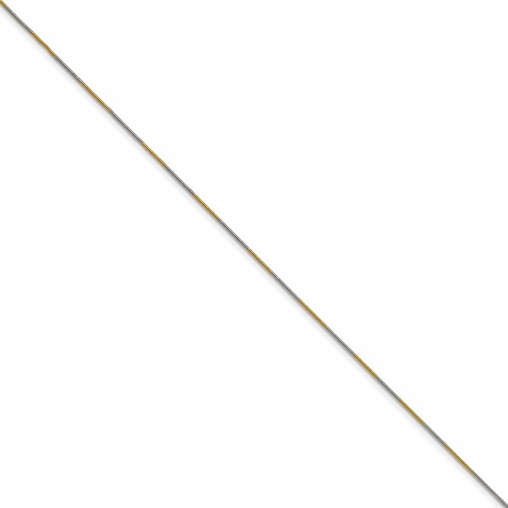 White & Yellow Rhodium over Brass 1.00mm 2 color plated Snake Chain | SRN209