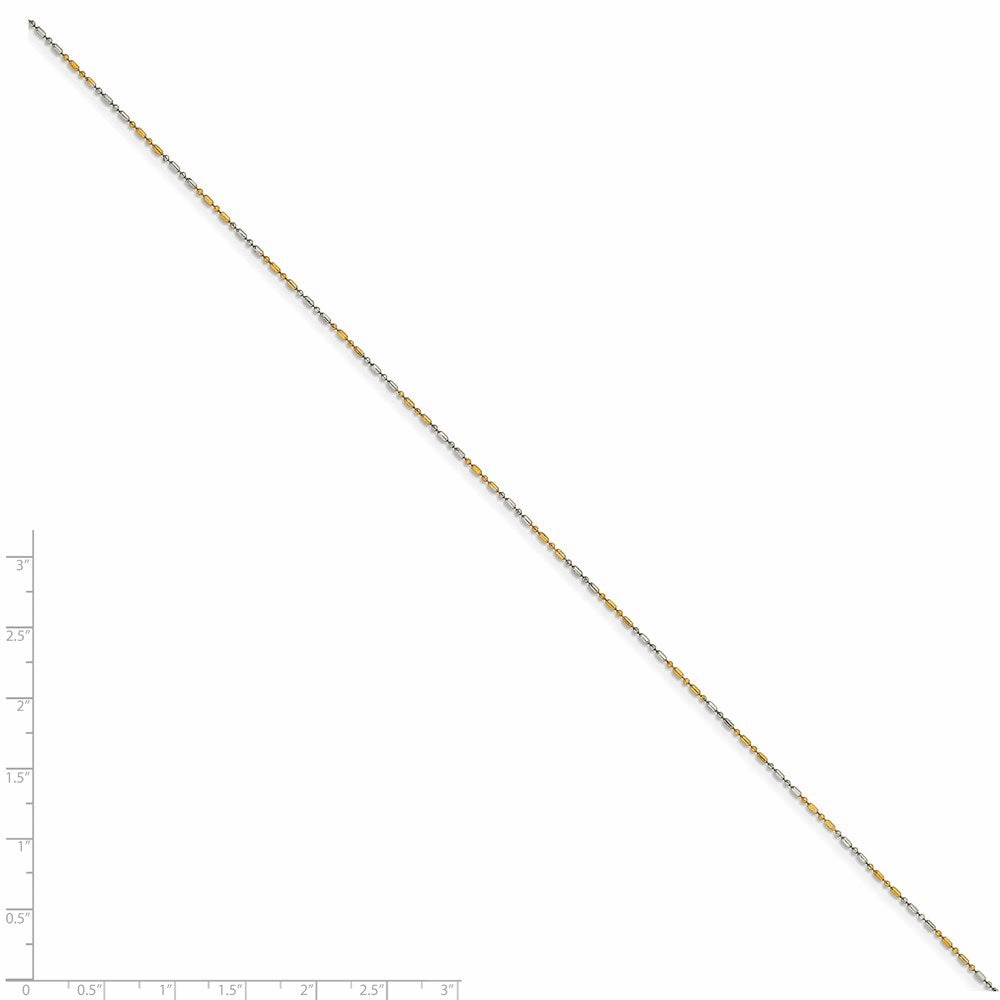 White & Yellow Rhodium over Brass 1.20mm 2 color plated Fancy Chain | SRN205