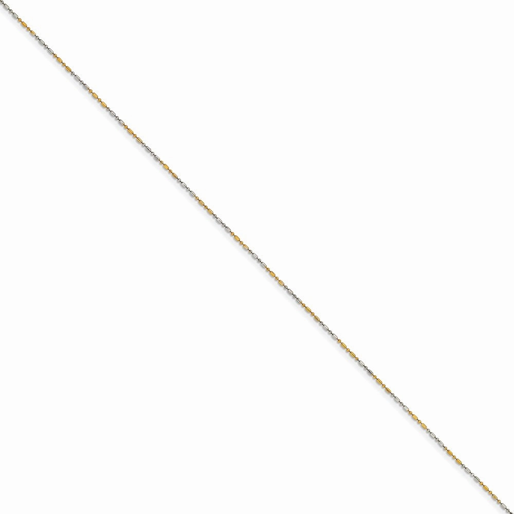White & Yellow Rhodium over Brass 1.20mm 2 color plated Fancy Chain | SRN205
