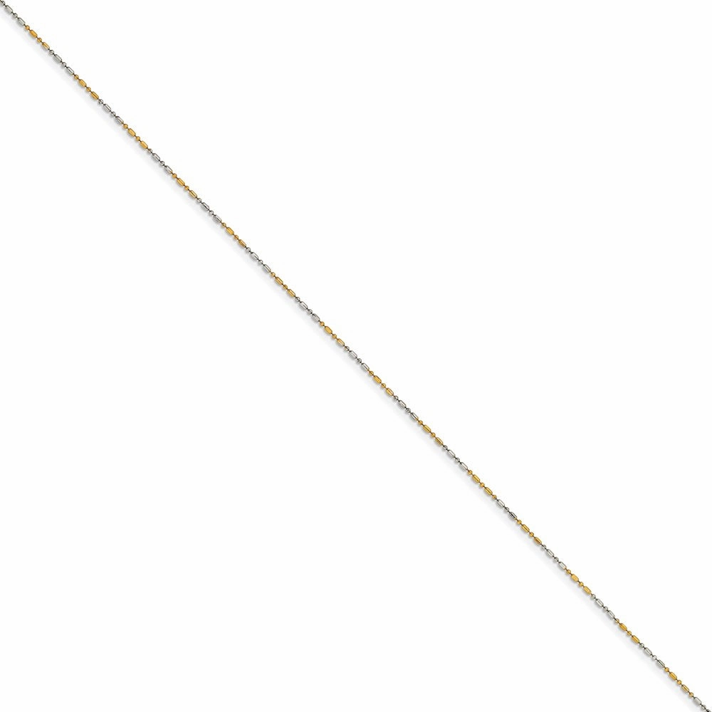 White & Yellow Rhodium over Brass 1.20mm 2 color plated Fancy Chain | SRN205