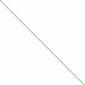 White & Yellow Rhodium over Brass 1.20mm 2 color plated Fancy Chain | SRN205