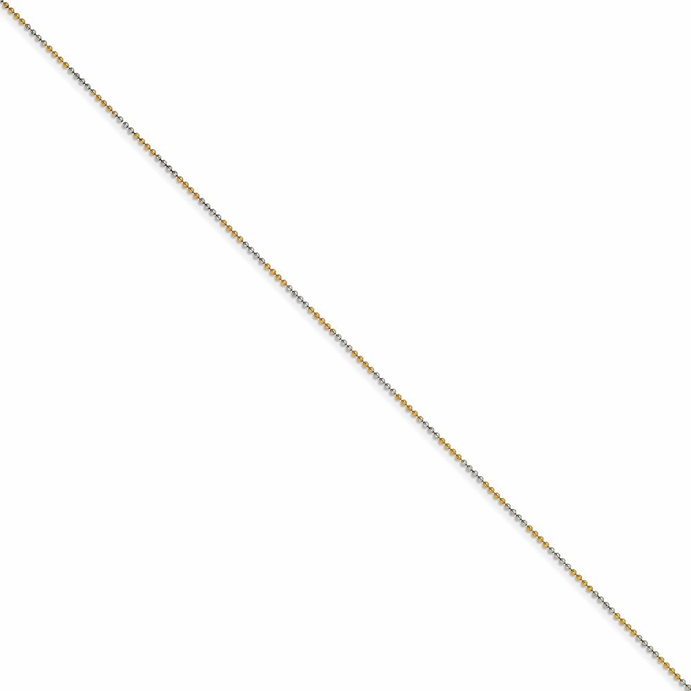 White & Yellow Rhodium over Brass 1.50mm 2 color plated Ball Chain | SRN206