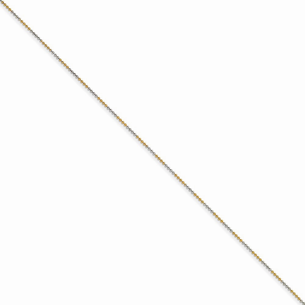 White & Yellow Rhodium over Brass 1.50mm 2 color plated Ball Chain | SRN206