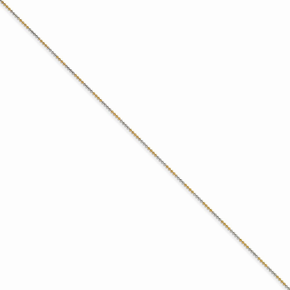 White & Yellow Rhodium over Brass 1.50mm 2 color plated Ball Chain | SRN206