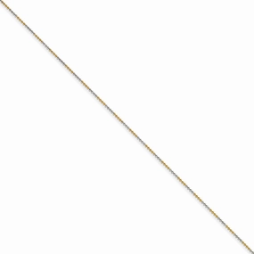 White & Yellow Rhodium over Brass 1.50mm 2 color plated Ball Chain | SRN206