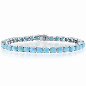 Women's Bracelet - Sterling Silver 5mm Larimar Tennis | T-7916