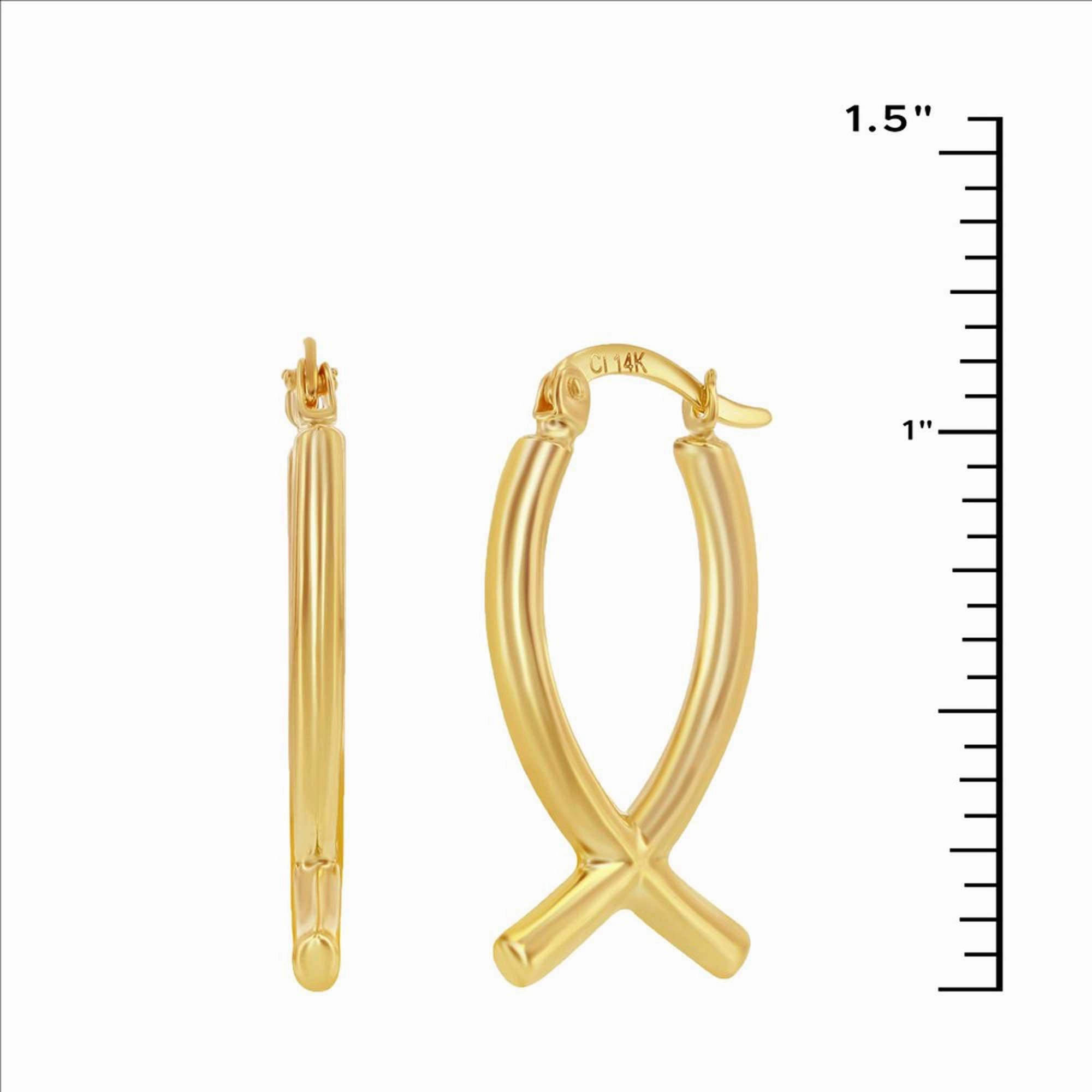Women's Earrings - 14K Yellow Gold Twisted Hoop | 14A-118