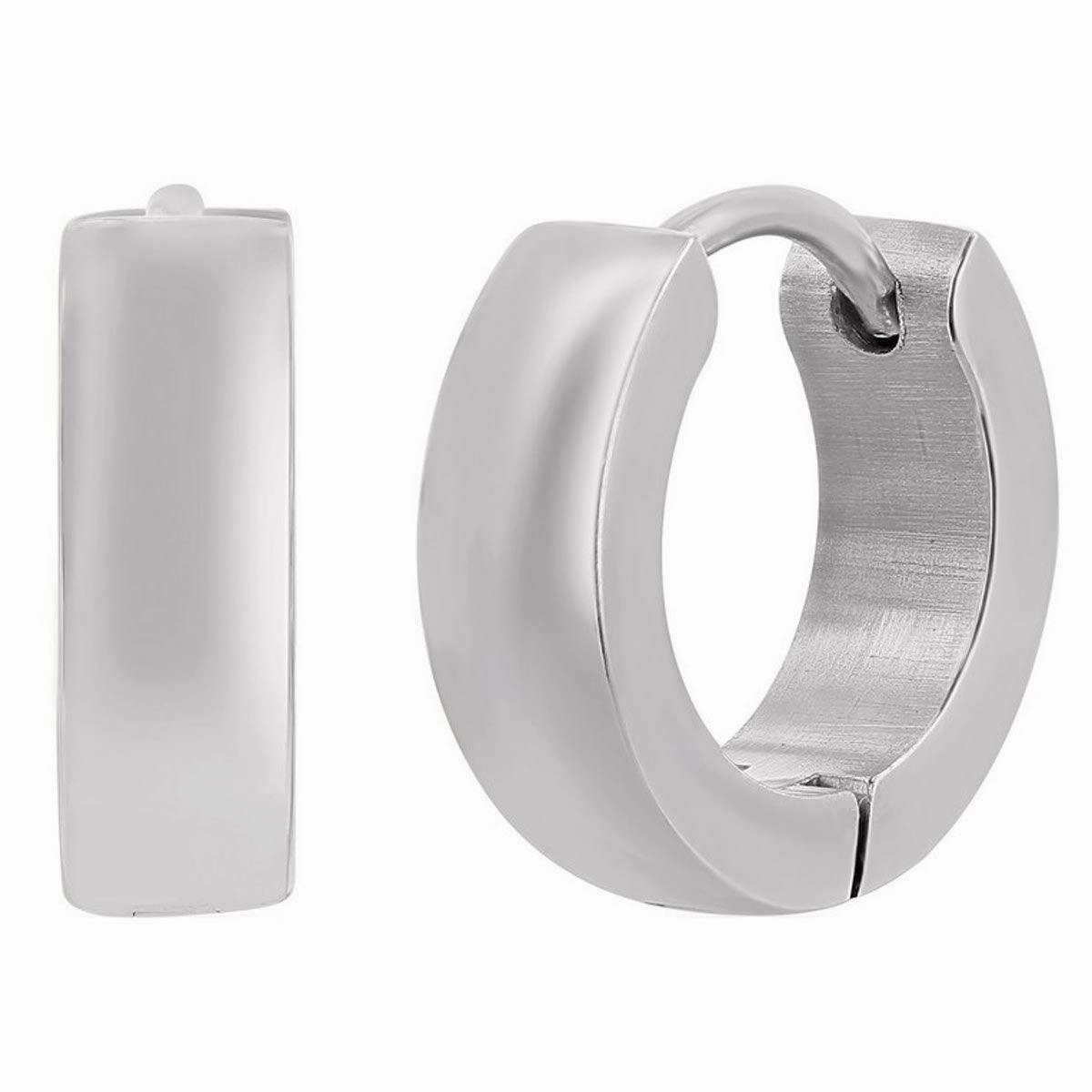 Women's Earrings - Stainless Steel 13mm Polished Huggie Hoop | SA-6081