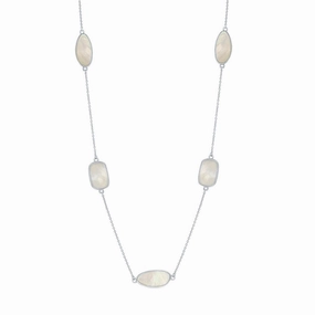 Women's Necklace - Sterling Silver Rectangle and Irregular MOP | SMM-6316