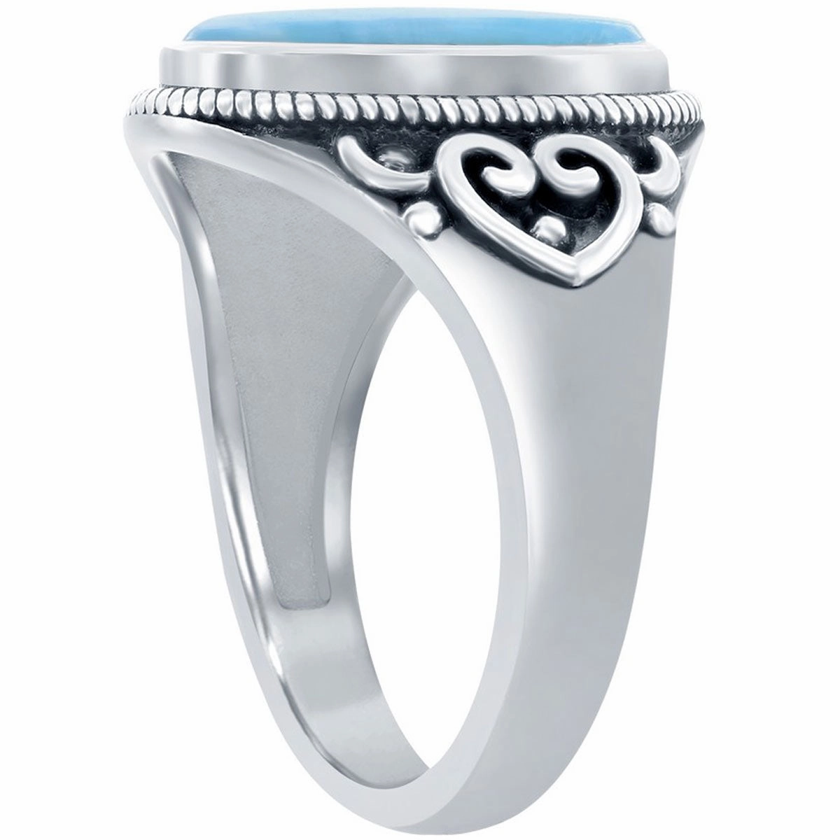 Women's Ring - Oval Larimar Filigree Design, Size 8 | W-2681-8