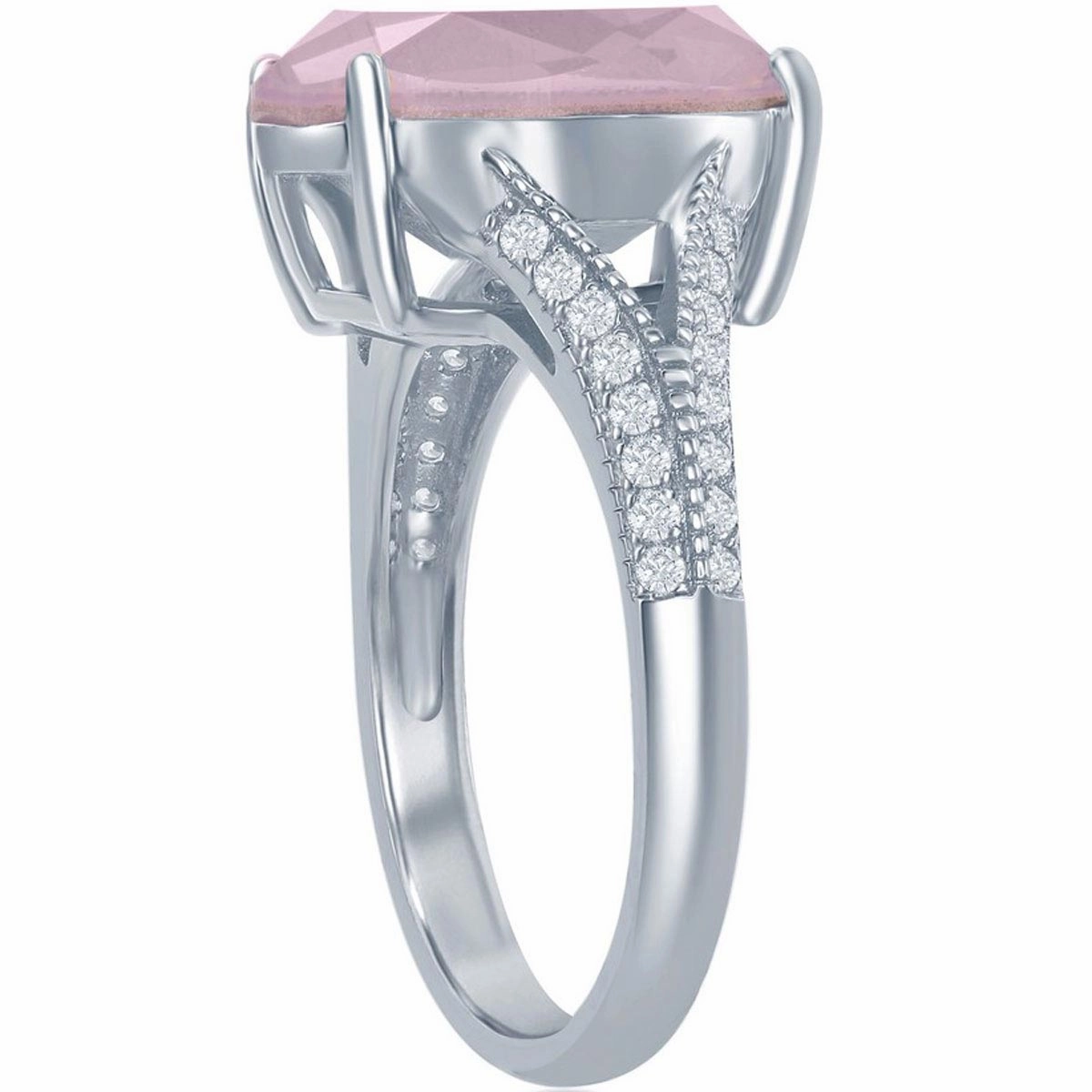 Women's Ring - Oval Pink Opal Swarovski Element CZ, Size 9 | BLW-2420-9