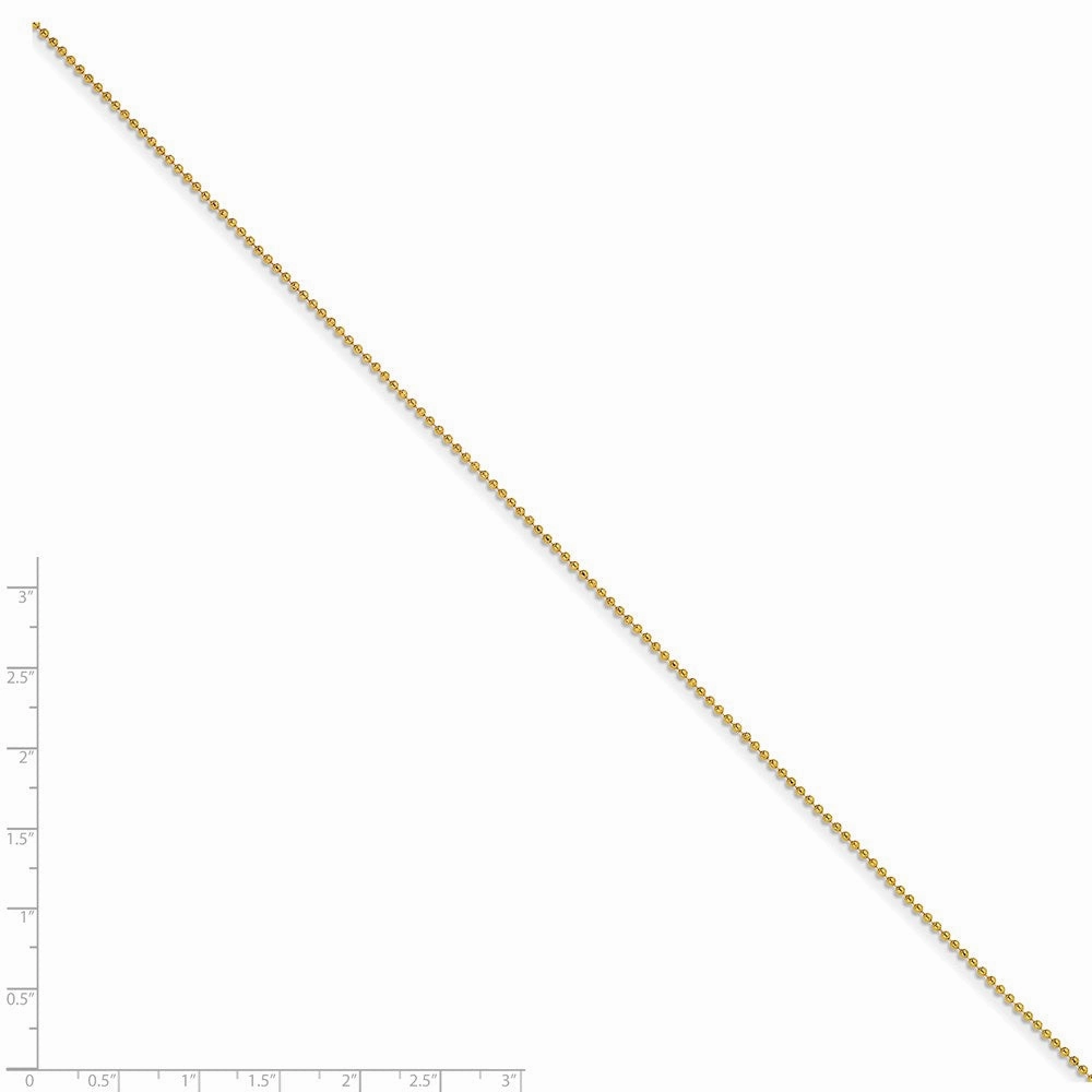 Yellow Rhodium over Brass 1.50mm Plated Ball Chain | SRN211